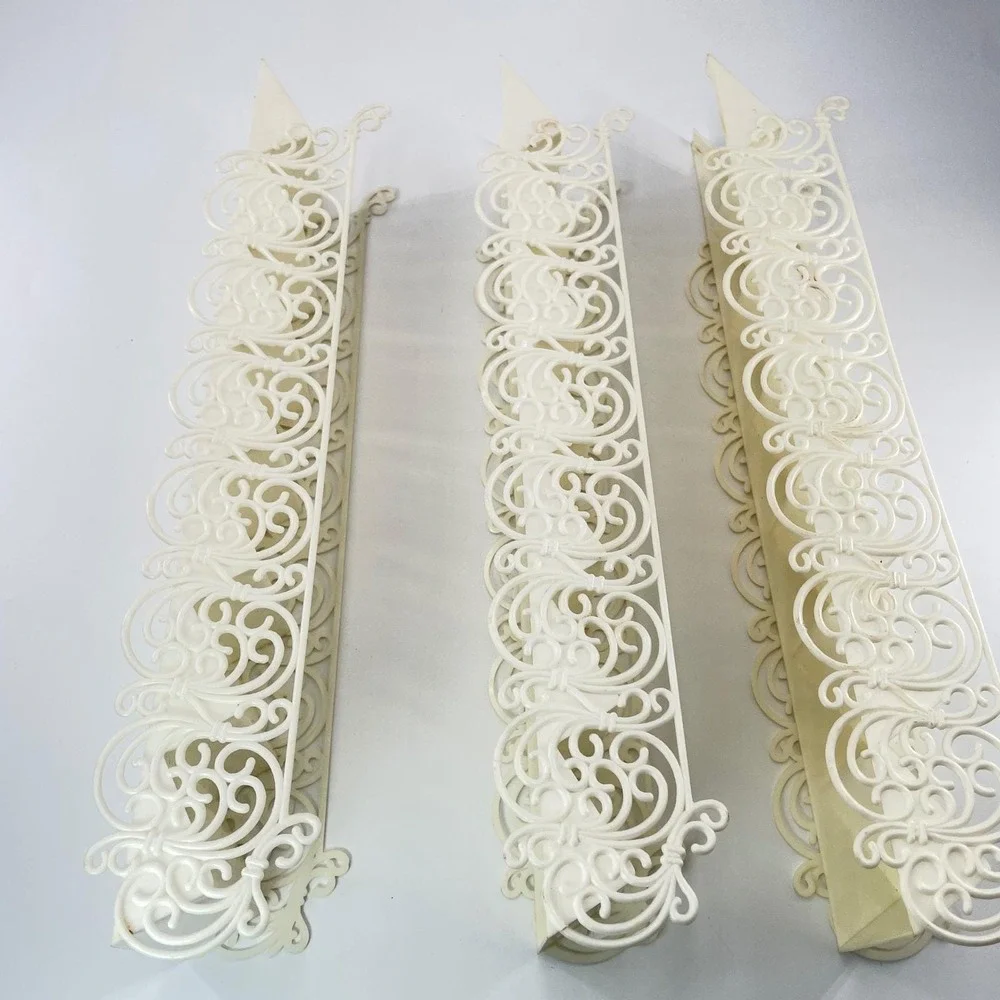 Vintage 1983 Wilton Wedding Cake Stairs Set of 3 Off White Filigree Scroll 16.5